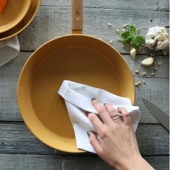 Poêle Ector Induction Aluminium Revêtu Manche En Bois 28 Cm Jaune -de Buyer Soldes Magasin 108007 3 1 Poele Ector induction aluminium revetu manche en bois 28 cm jaune Ogo