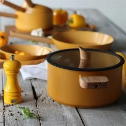 Faitout Ector Induction Aluminium Revêtu 24 Cm Jaune -de Buyer Soldes Magasin 108008 3 1 Faitout Ector induction aluminium revetu 24 cm jaune Ogo