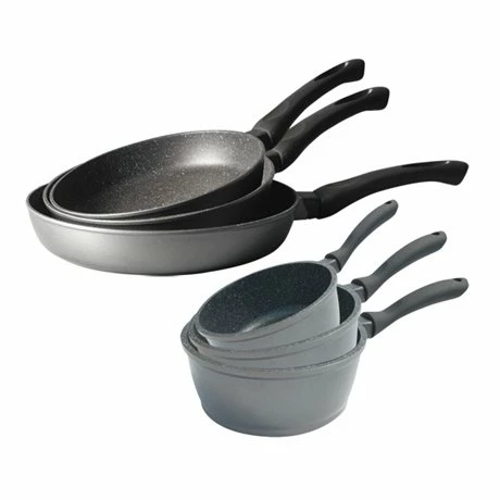 Batterie De Cuisine 6 Pièces Dur Comme La Pierre 3 Poêles Et 3 Casseroles 3 Batterie De Cuisine 6 Pièces Dur Comme La Pierre 3 Poêles Et 3 Casseroles