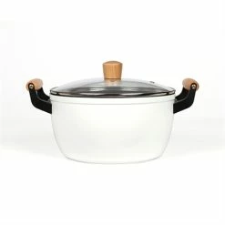 LIVOO Faitout Wood Line Blanc 24 Cm