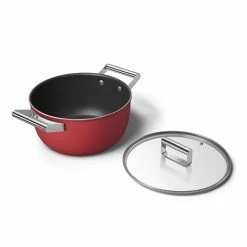 Smeg Faitout Bas Aluminium Antiadhésif 24 Cm Rouge Mat Avec Couvercle Verre Trempé -de Buyer Soldes Magasin 133003 2 1 Faitout bas aluminium antiadhesif 24 cm rouge mat avec couvercle verre trempe Smeg