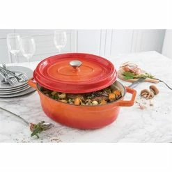 Cocotte En Fonte Orange Ovale 33 Cm 6 L -de Buyer Soldes Magasin 213261 2 5 Cocotte en fonte orange ovale 33 cm 6 L Mathon