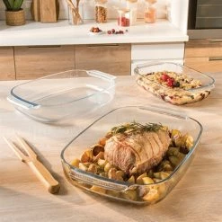 Set De 3 Plats à Four Rectangulaires En Verre Borosilicate 5 Set De 3 Plats à Four Rectangulaires En Verre Borosilicate -de Buyer Soldes Magasin 248000 1 4 Set de 3 plats a four rectangulaires en verre borosilicate Mathon