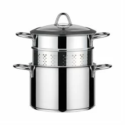 Cuiseur à Pâte Acier Inoxydable Avec Couvercle Verre 20 Cm