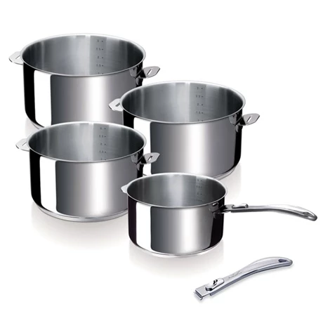 BEKA Set De 4 Casseroles Evolution 14, 16, 18 Et 20cm Et 2 Manches Inox 3 BEKA Set De 4 Casseroles Evolution 14, 16, 18 Et 20cm Et 2 Manches Inox