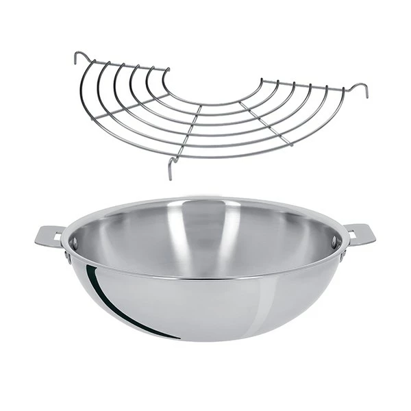 Lot Wok Inox Et Grille Casteline 28 Cm 3 Lot Wok Inox Et Grille Casteline 28 Cm