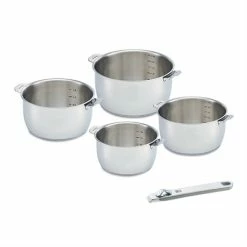 Lot De 4 Casseroles Select Et Poignée Amovible Grise Beka