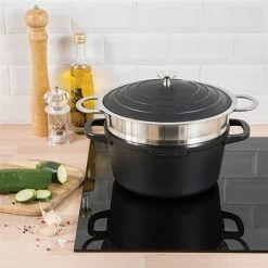 Lot Cocotte Légère Ronde Fonte Aluminium 24 Cm 4,5 L Et Panier Vapeur Multidiamètre -de Buyer Soldes Magasin 279166 2 5 Lot cocotte legere ronde fonte aluminium 24 cm 4 5 L et panier vapeur multidiametre Mathon