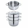 Lot Cuiseur Vapeur Inox 2 Paniers Et Panier Vapeur Supplémentaire 26 Cm