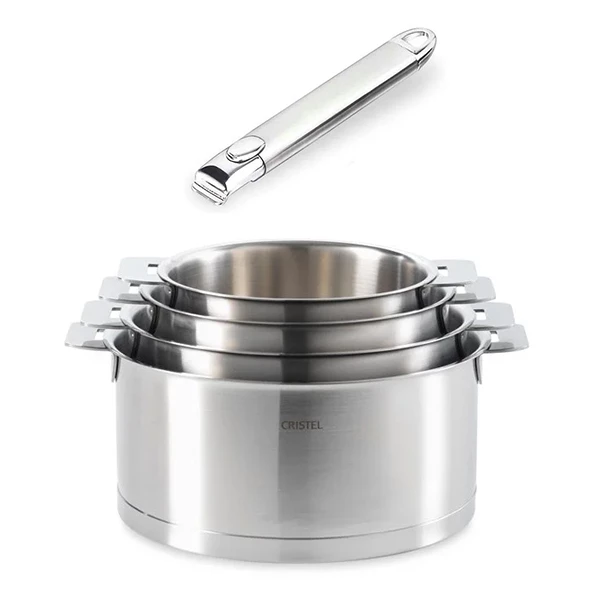 Batterie De Cuisine Casseroles Strate Manche Amovible 14, 16, 18 Et 20 Cm Et 1 Manche 3 Batterie De Cuisine Casseroles Strate Manche Amovible 14, 16, 18 Et 20 Cm Et 1 Manche