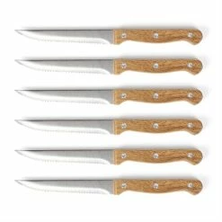 LIVOO Bloc De 6 Couteaux à Steak En Bois -de Buyer Soldes Magasin 411005 2 3 Bloc de 6 couteaux a steak en bois Livoo