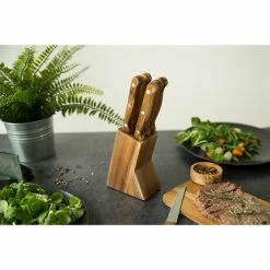LIVOO Bloc De 6 Couteaux à Steak En Bois -de Buyer Soldes Magasin 411005 3 3 Bloc de 6 couteaux a steak en bois Livoo
