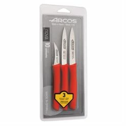 Set 3 Couteaux D'office Nova Coloris Rouge