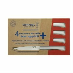 Opinel Coffret 4 Couteaux De Table Lame Micro-dentée 11 Cm Bon Appétit Plus Nuage
