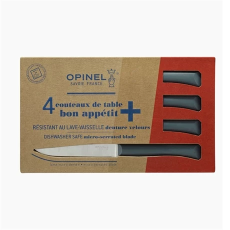 Opinel Coffret 4 Couteaux De Table Lame Micro-dentée 11 Cm Bon Appétit Plus Anthracite 3 Opinel Coffret 4 Couteaux De Table Lame Micro-dentée 11 Cm Bon Appétit Plus Anthracite