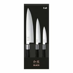 Kai Set 3 Couteaux 10 Cm,15 Cm, 20 Cm Wasabi Black