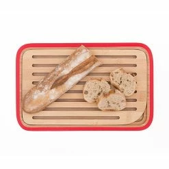 Planche à Pain En Bambou Rouge 28 Cm