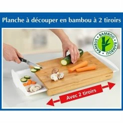 Planche à Découper En Bambou à 2 Tiroirs -de Buyer Soldes Magasin 48132 2 3 Planche a decouper en bambou a 2 tiroirs Wenko by Maximex
