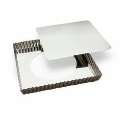 Moule à Tarte Carré Amovible En Fer Blanc