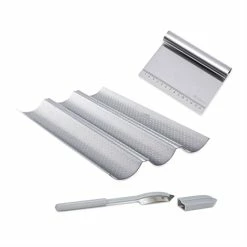Kit Faire Son Pain : Plaque à Baguettes + Coupe Pâte+ Incisette