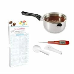 Kit Chocolats De Pâques : Casserole Bain Marie + Thermosonde + Moule Pour Friture