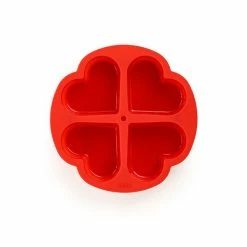 Lekue Moule à Gâteau Cœur 4 Parts Cake Portion Silicone