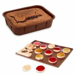 Lot De 1 Flexi'Moule Rectangle Et 1 Plaque De Cuisson En Silicone