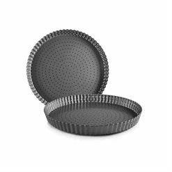 Ibili Moule à Tarte Dentelé Perforé Antiadhérent Avec Fond Amovible 28 Cm