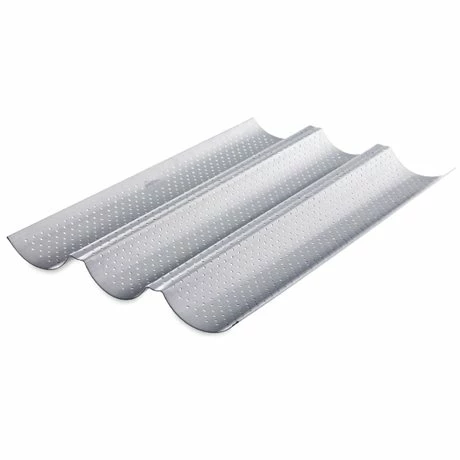 Patisse Plaque 3 Baguettes Perforée Avec Revêtement Anti-adhésif 4 Patisse Plaque 3 Baguettes Perforée Avec Revêtement Anti-adhésif – Image 2