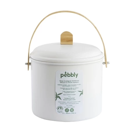 Seau à Compost D'intérieur Métal Et Bambou 7 L 6 Seau à Compost D'intérieur Métal Et Bambou 7 L – Image 4