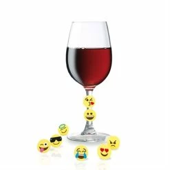 Set De 8 Marque-verres Emoji En Silicone -de Buyer Soldes Magasin 610051 1 1 Set de 8 marque verres Emoji en silicone