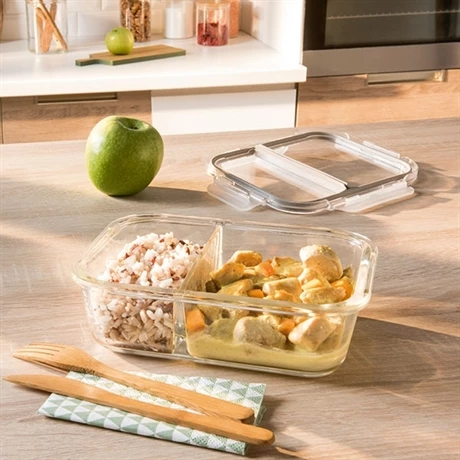 Boîte En Verre Borosilicate 2 Compartiments 950 Ml 3 Boîte En Verre Borosilicate 2 Compartiments 950 Ml