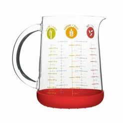 Pichet Mesureur En Verre Et Silicone 1 L -de Buyer Soldes Magasin 62037 1 3 Pichet mesureur en verre et silicone 1 L Pebbly