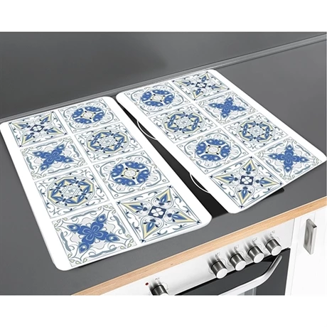 Set 2 Couvre-plaques Carreaux Bleus 5 Set 2 Couvre-plaques Carreaux Bleus – Image 3