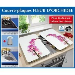 Set 2 Couvre-plaques Protection Motifs Orchidée -de Buyer Soldes Magasin 62346 2 1 Set 2 couvre plaques protection motifs Orchidee Wenko by Maximex