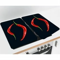 Set De 2 Couvre Plaques Protection Motifs Piments -de Buyer Soldes Magasin 62352 2 4 Set de 2 couvre plaques protection motifs Piments Wenko by Maximex