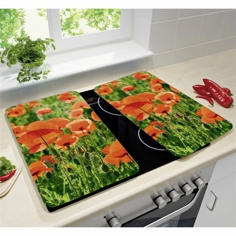 Set 2 Couvre-plaques Protection Motifs Coquelicot 3 Set 2 Couvre-plaques Protection Motifs Coquelicot