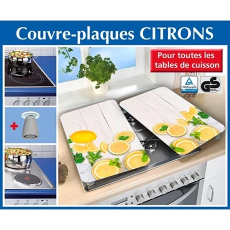 Set 2 Couvre-plaques Protection Motif Citrons 5 Set 2 Couvre-plaques Protection Motif Citrons – Image 3
