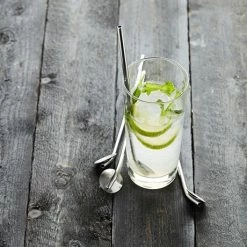 Set De 4 Cuillères Pailles En Inox -de Buyer Soldes Magasin 673149 1 1 Set de 4 cuilleres pailles en inox Point Virgule