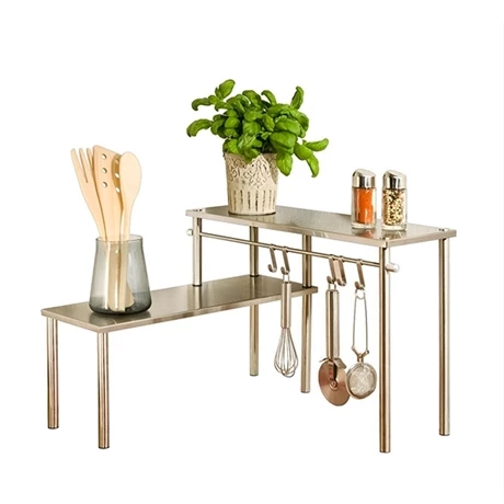 Étagère Angle 2 étages En Acier Inoxydable 3 Étagère Angle 2 étages En Acier Inoxydable