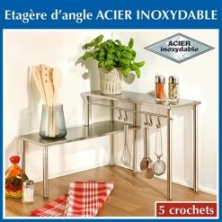 Étagère Angle 2 étages En Acier Inoxydable 7 Étagère Angle 2 étages En Acier Inoxydable -de Buyer Soldes Magasin 67544 2 1 Etagere angle 2 etages en acier inoxydable Wenko by Maximex