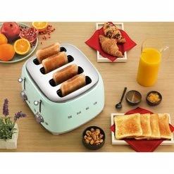 Smeg Toaster 4 Fentes 2000 W TSF03PGEU Vert D’eau -de Buyer Soldes Magasin 700061 2 1 Toaster 4 fentes 2000 W TSF03PGEU vert d eau Smeg