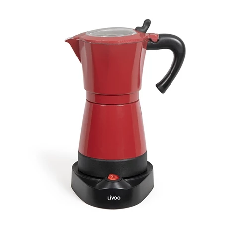 LIVOO Cafetière électrique Italienne Rouge 6 Tasses 480 W 3 LIVOO Cafetière électrique Italienne Rouge 6 Tasses 480 W