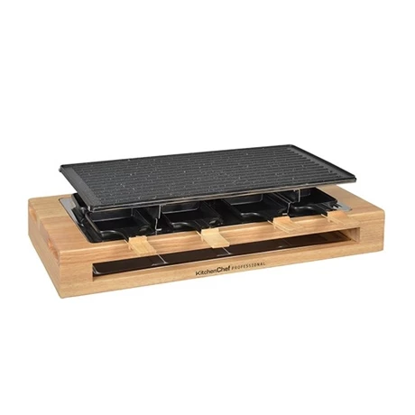 Appareil à Raclette Bamboo 8 Poêlons Et 2 Double Poêlons 1500 W KCWOOD.8.MAXI 4 Appareil à Raclette Bamboo 8 Poêlons Et 2 Double Poêlons 1500 W KCWOOD.8.MAXI – Image 2