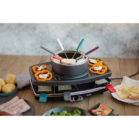 LIVOO Set à Raclette, Gril Et Fondue 8 Personnes 1100 W 4 LIVOO Set à Raclette, Gril Et Fondue 8 Personnes 1100 W – Image 2