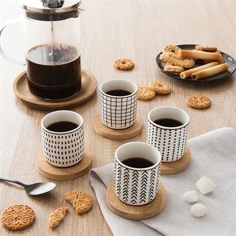 Set De 4 Tasses En Porcelaine Avec Soucoupe Bambou 10 Cl Motifs Graphiques 3 Set De 4 Tasses En Porcelaine Avec Soucoupe Bambou 10 Cl Motifs Graphiques