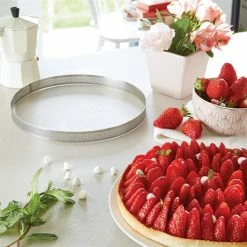 Cercle à Tarte Perforé En Inox Rond 24 Cm