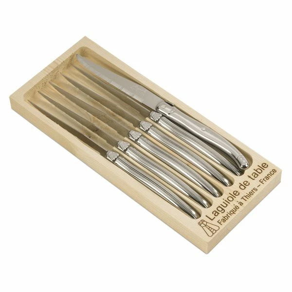 6 Couteaux Laguiole Tout Inox Et Coffret Bois 3 6 Couteaux Laguiole Tout Inox Et Coffret Bois