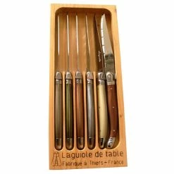6 Couteaux Mineral Mix Et Coffret Bois Laguiole