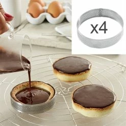 Lot 4 Cercles à Tarte Perforés En Inox Rond 8 Cm -de Buyer Soldes Magasin 87946 1 4 Lot 4 cercles a tarte perfores en inox rond 8 cm Mathon